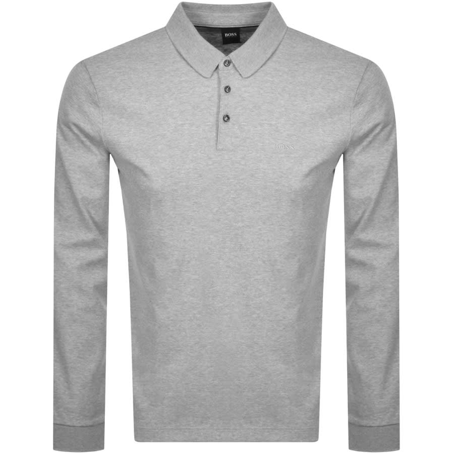 Alternative Image for ProductBOSS Pado 11 Long Sleeved Polo T Shirt Grey1